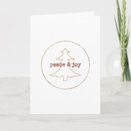 Cartão Gold Glitter Outline Christmas Tree