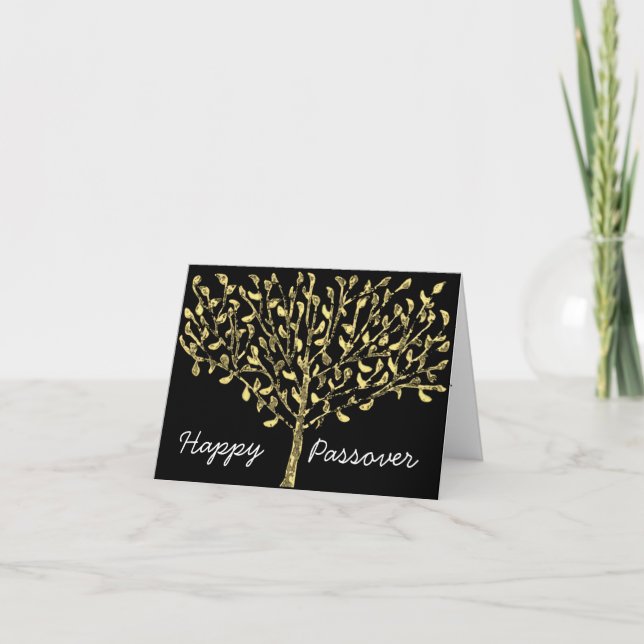 Cartão Gold Leaf Tree Passover Card (Frente)