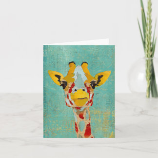 Cartão Gold Peeking Giraffes  Notecard