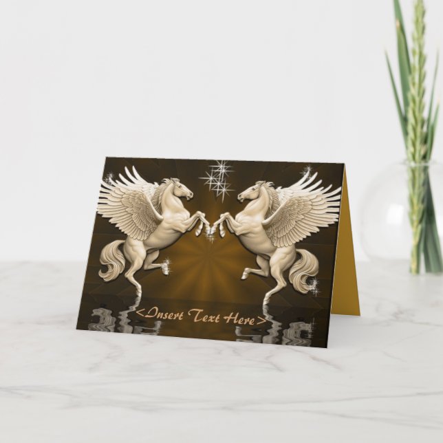 Cartão Gold Pegasus Reflections Greeting Card (Frente)