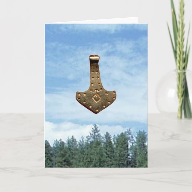 Cartão Gold Thor Hammer trees greeting card (Frente)