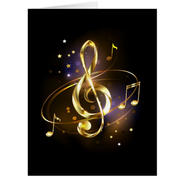 Cartão Gold Treble Clef Music (Frente)