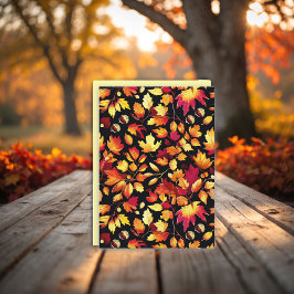 Cartão Golden Autumn Leaves Fall Pattern Blank Card
