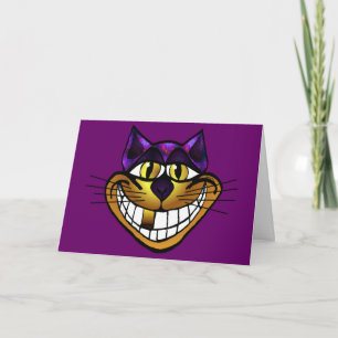 Cartão Golden Cheshire Cat Greeting Card