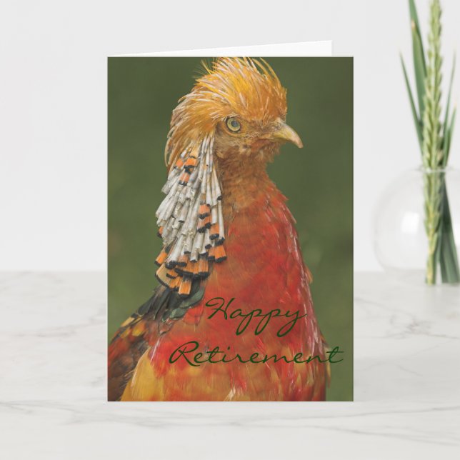 Cartão Golden/Chinese Pheasant Happy Retirement Card (Frente)