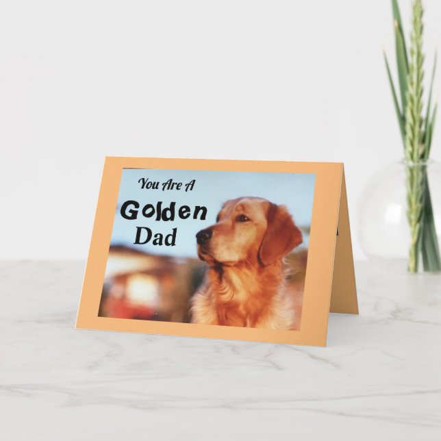 Cartão Golden Dad Birthday Golden Retriever Cute Verse (Frente)