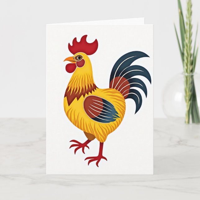 Cartão Golden Fowl Artistic Style Card (Frente)