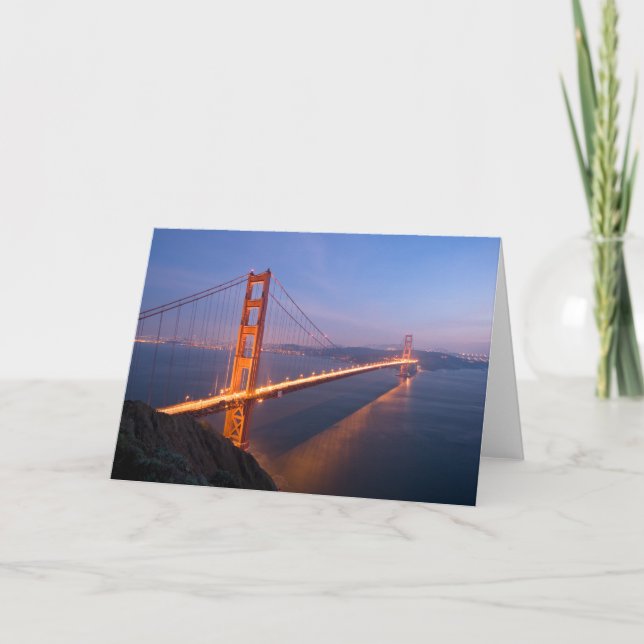 Cartão Golden Gate Bridge at Sunset greeting card (Frente)
