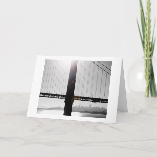 Cartão Golden Gate Bridge Greeting Card (Black & White) (Frente)