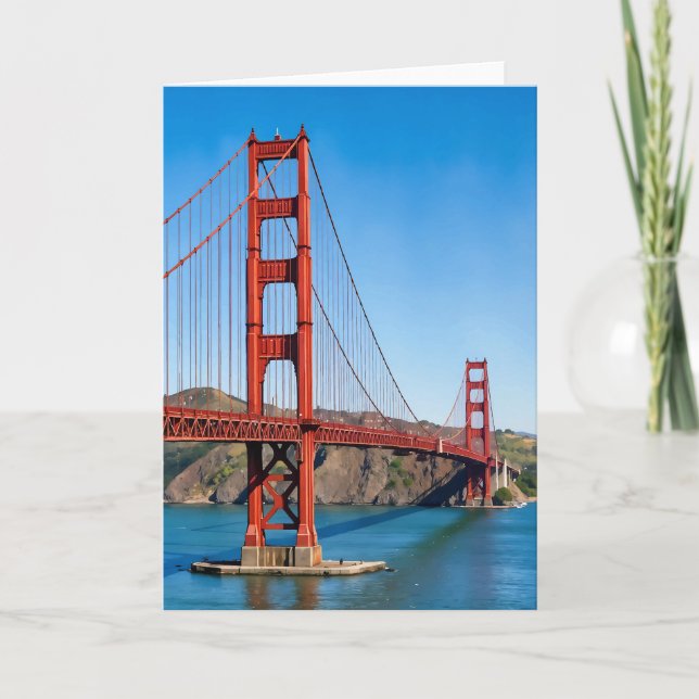 Cartão Golden Gate Bridge San Francisco Watercolor (Frente)