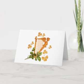 Cartão Golden Harp and Shamrocks Of Ireland