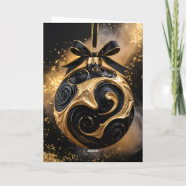 Cartão Golden Holiday Ornament Greeting Card