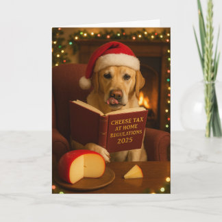 Cartão Golden Labrador Cheese Tax Christmas Holiday card