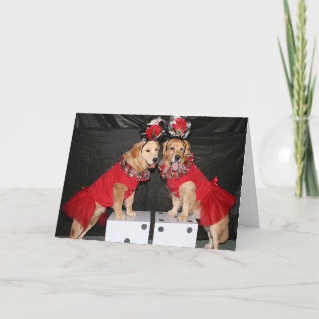 Cartão Golden Las Vegas Showgirls Birthday (Frente)