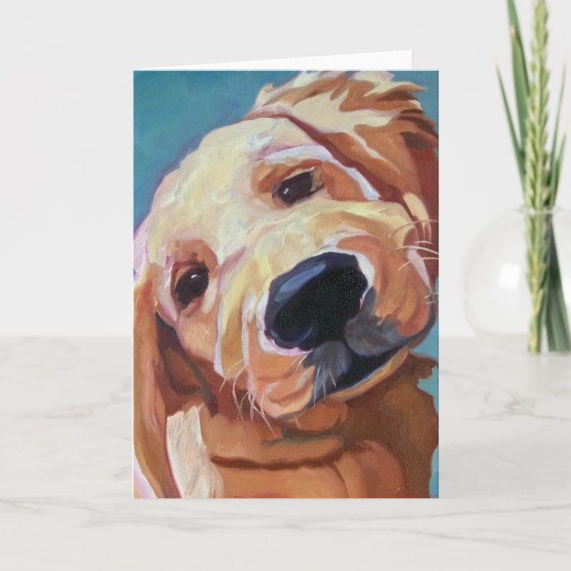 Cartão Golden Retrieve Puppy Greeting Card (Frente)