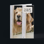 Cartão Golden Retriever 40th birthday<br><div class="desc">Golden Retriever dog peeking through wooden deck railing for wishing someone a 40th birthday.
Text is editable.</div>
