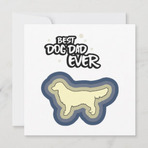 Cartão Golden Retriever Azul Melhor Pai Cachorro de Todos