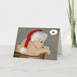 Cartão Golden Retriever de Natal Pensando em Você