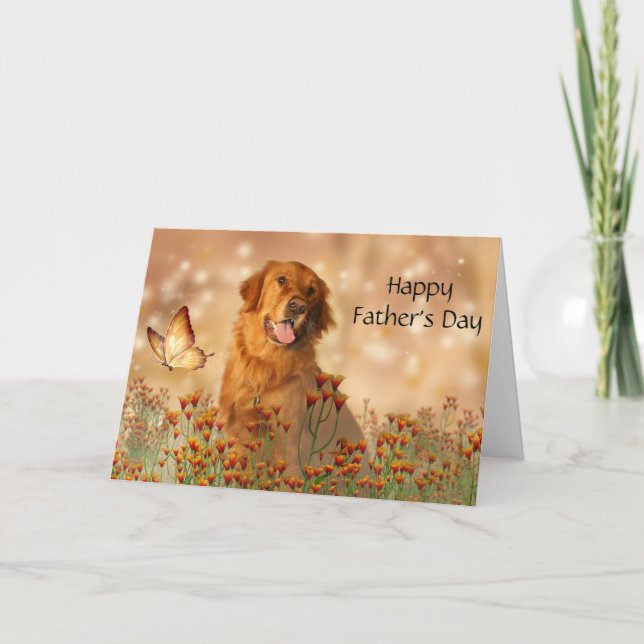 Cartão Golden Retriever Father's Day (Frente)