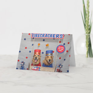 Cartão Golden Retriever Firecrackers For Sale