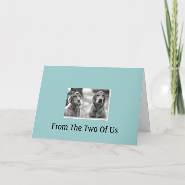 Cartão Golden Retriever From the 2 of us Birthday Card (Frente)