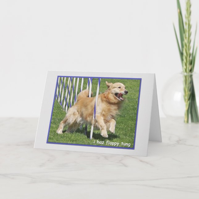 Cartão Golden Retriever Funny Birthday Card "Flappy" (Frente)