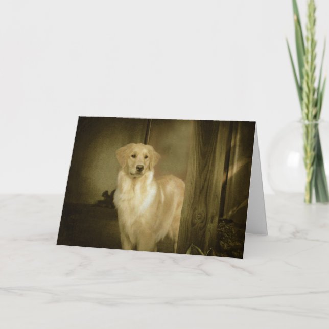 Cartão Golden Retriever Greeting Card Lady In Waiting (Frente)