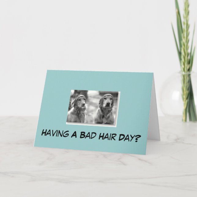 Cartão Golden Retriever Having A Bad Hair Greeting Card (Frente)