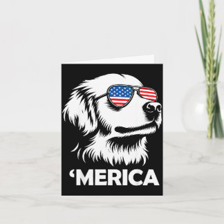 Cartão Golden retriever merica patriotic dog 4th of july 