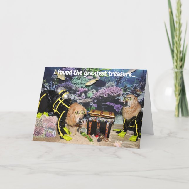 Cartão Golden Retriever Scuba Diving Friendship (Frente)