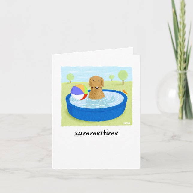 Cartão Golden Retriever "Summertime" (Frente)