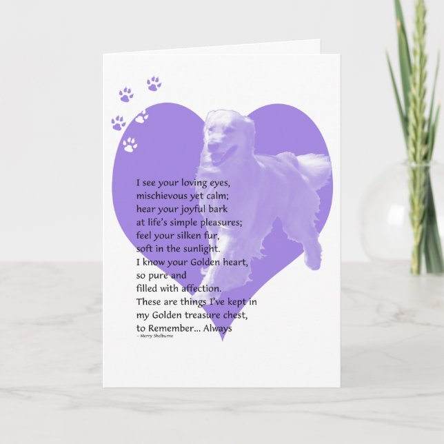 Cartão Golden Retriever Sympathy Card 2 (Frente)