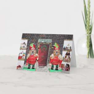 Cartão Golden Retriever Toy Soldier Toy Store Christmas