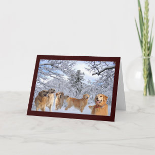 Cartão Golden Retrievers In The Snow Greeting Card