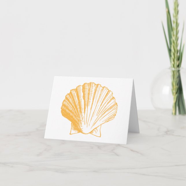 Cartão Golden Sand Sea Shell Thank You Note Cards (Frente)