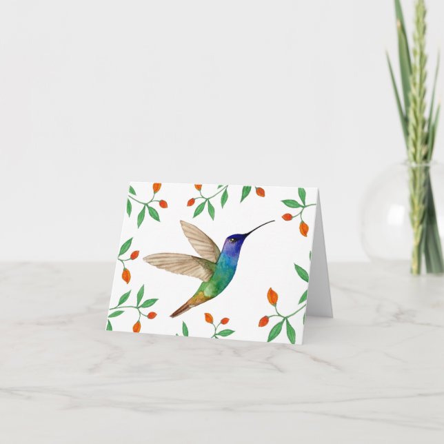 Cartão Golden-tailed Sapphire Hummingbird Blank (Frente)