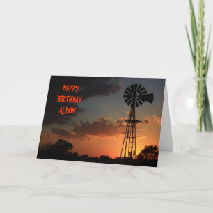 Cartão GOLDEN WINDMILL SILHOUETTE BIRTHDAY Card
