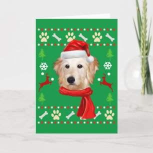 Cartão Goldendoodle Cachorro Feio Natal