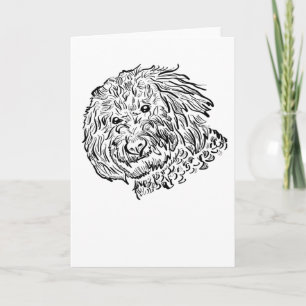 Cartão Goldendoodle Dog Line art