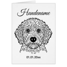 Cartão Goldendoodle Minimalist Line Art Personalized card