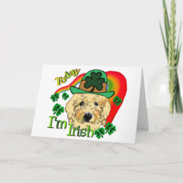 Cartão Goldendoodle St Patricks Day