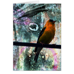 Cartão Goldfinch Grunge