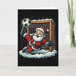 Cartão Goleiro de futebol do Papai Noel Esportes Natal