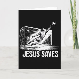 Cartão Goleiro de Futebol Jesus Salva Cristão