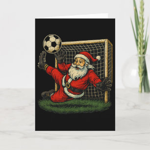 Cartão Goleiro de Futebol Papai Noel Natal Esportes Menin
