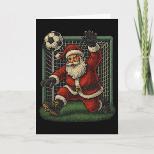 Cartão Goleiro de Futebol Papai Noel Natal Esportes Menin