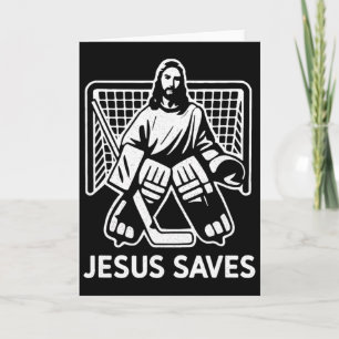 Cartão Goleiro de Hóquei Jesus Salva Cristão Hoc