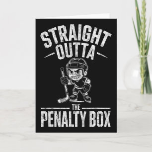 Cartão Goleiro de Hóquei no Gelo Menino Straight Outta Th