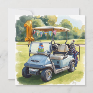 Cartão Golf 1º aniversário golfista de um ano de idade 