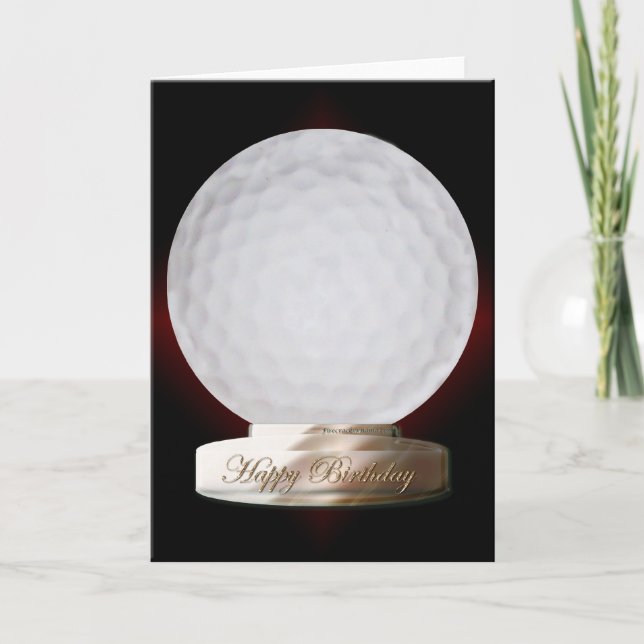 Cartão Golf Ball Happy Birthday Card (Frente)